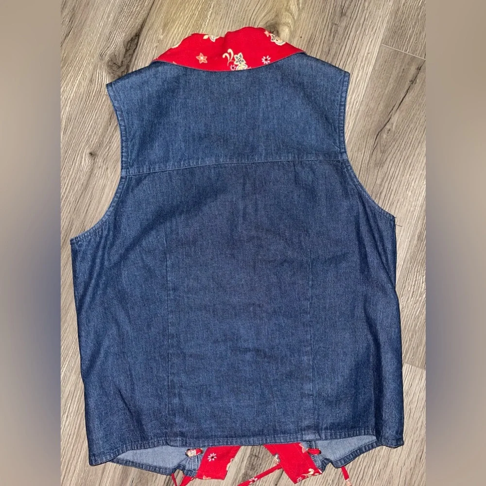 Vintage‎ Ozark Mountain Jean Co Denim embroidered vest Women’s Size M - Picture 6 of 7